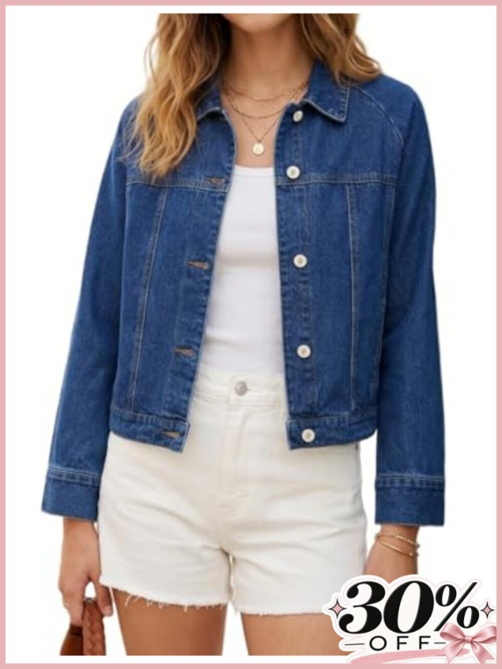 Oversized Denim Jacket Long Sleeve Button Down Trucker Jean Shacket